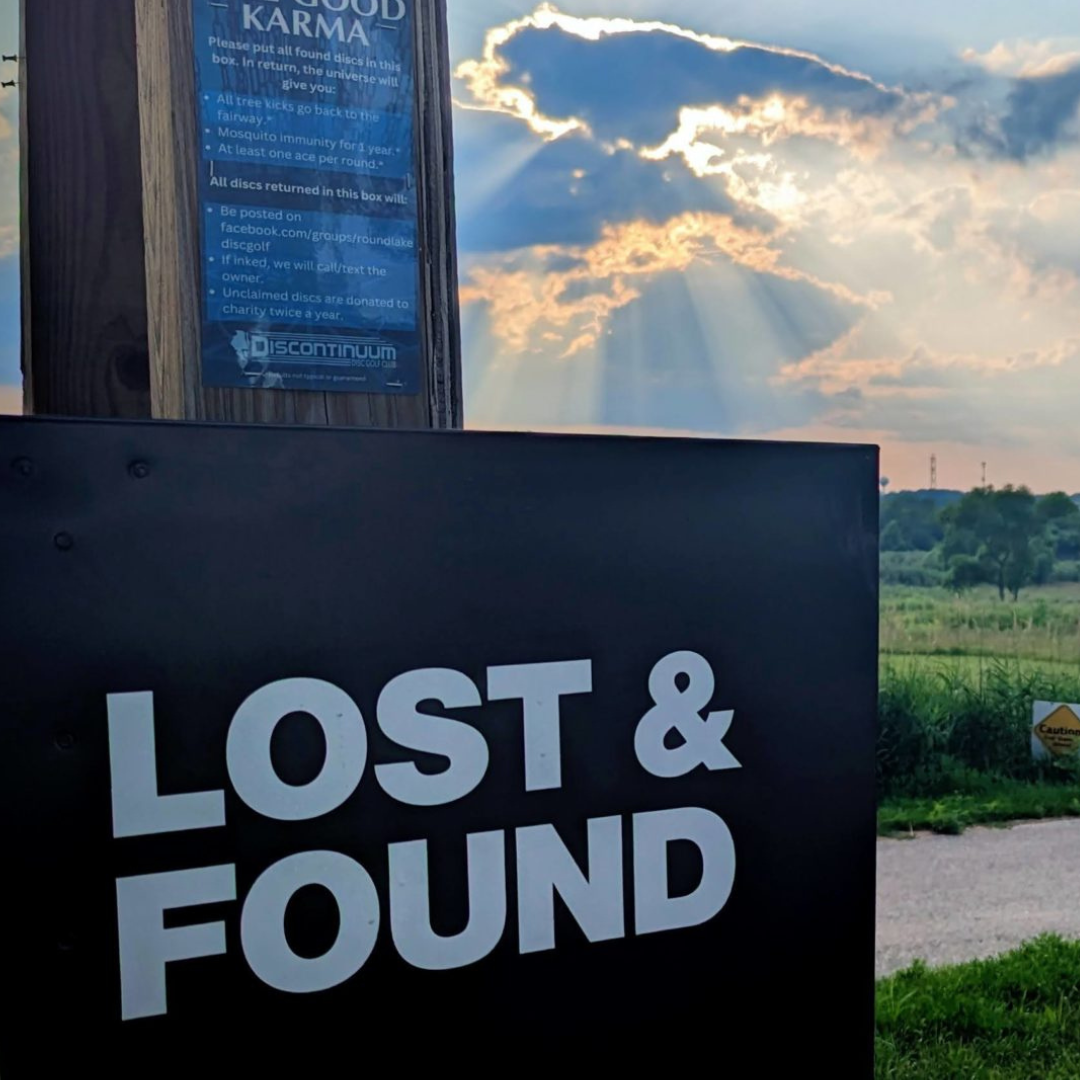 lost adn found box at disc golf course
